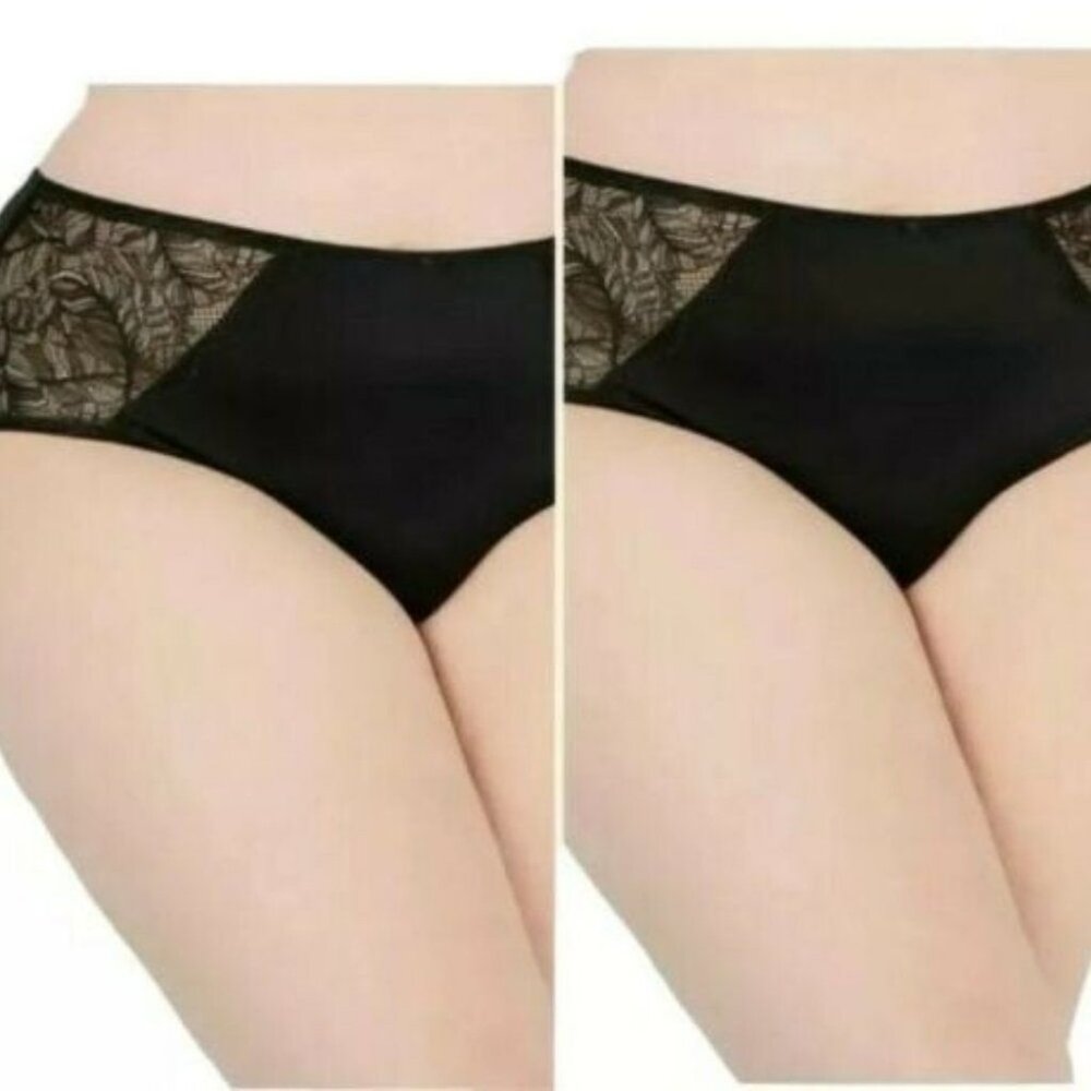 BOGO INC International Concepts Womens Lace Inset Hipster Panties Black 1X NEW
